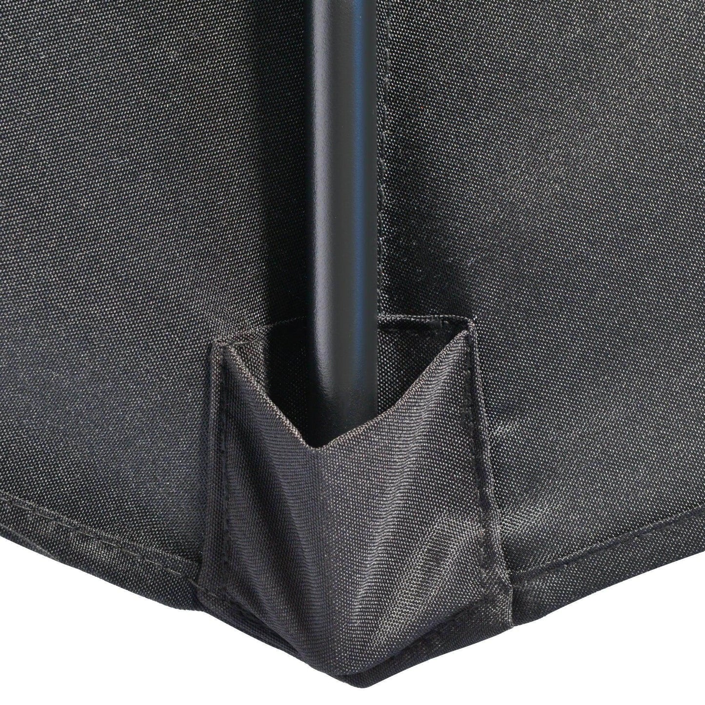 Outsunny Semi Round Black Patio Umbrella - Metal Frame, Crank Handle - ALL4U RETAILER LTD