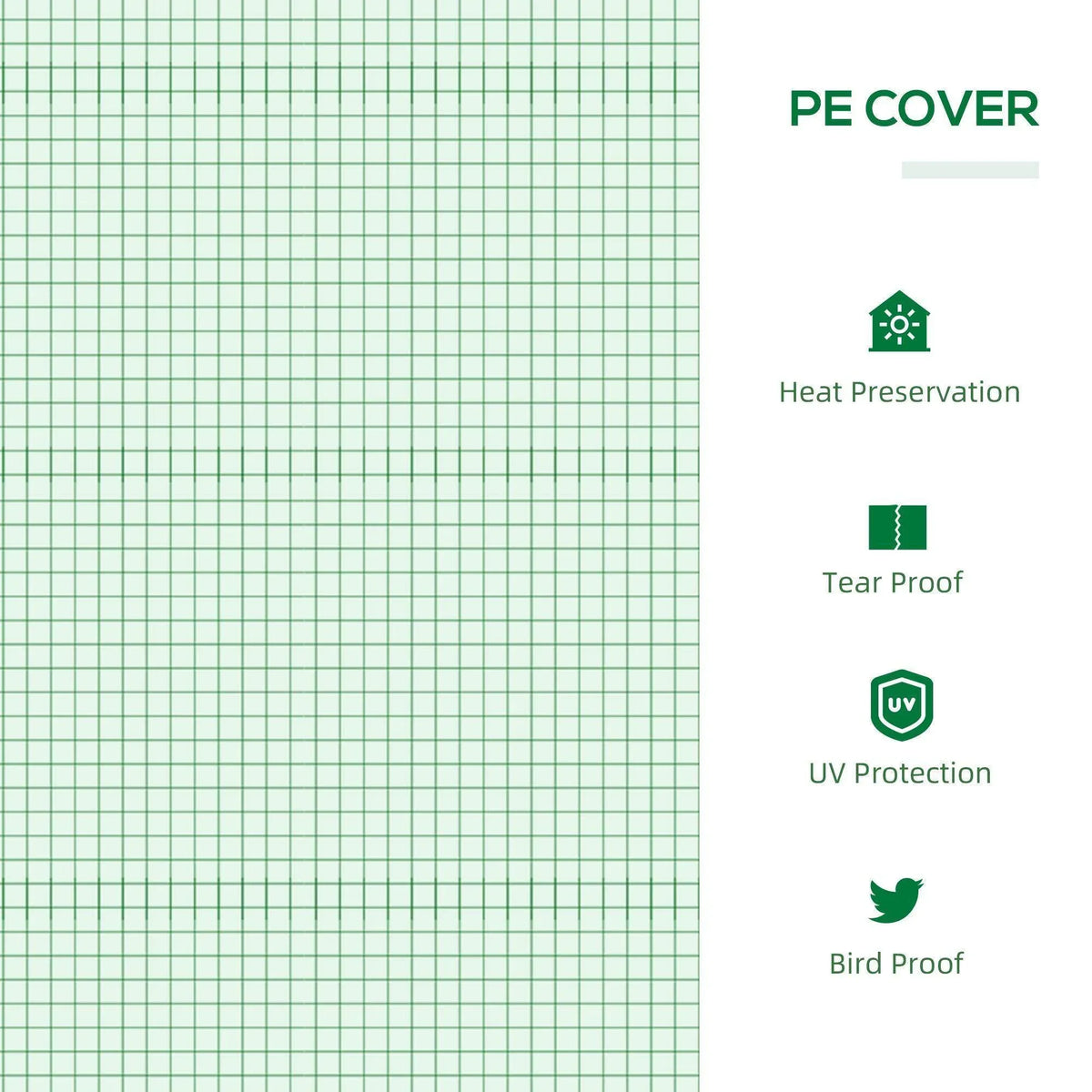 Green PE greenhouse cover sheet with heat preservation, tear-proof, UV and bird protection