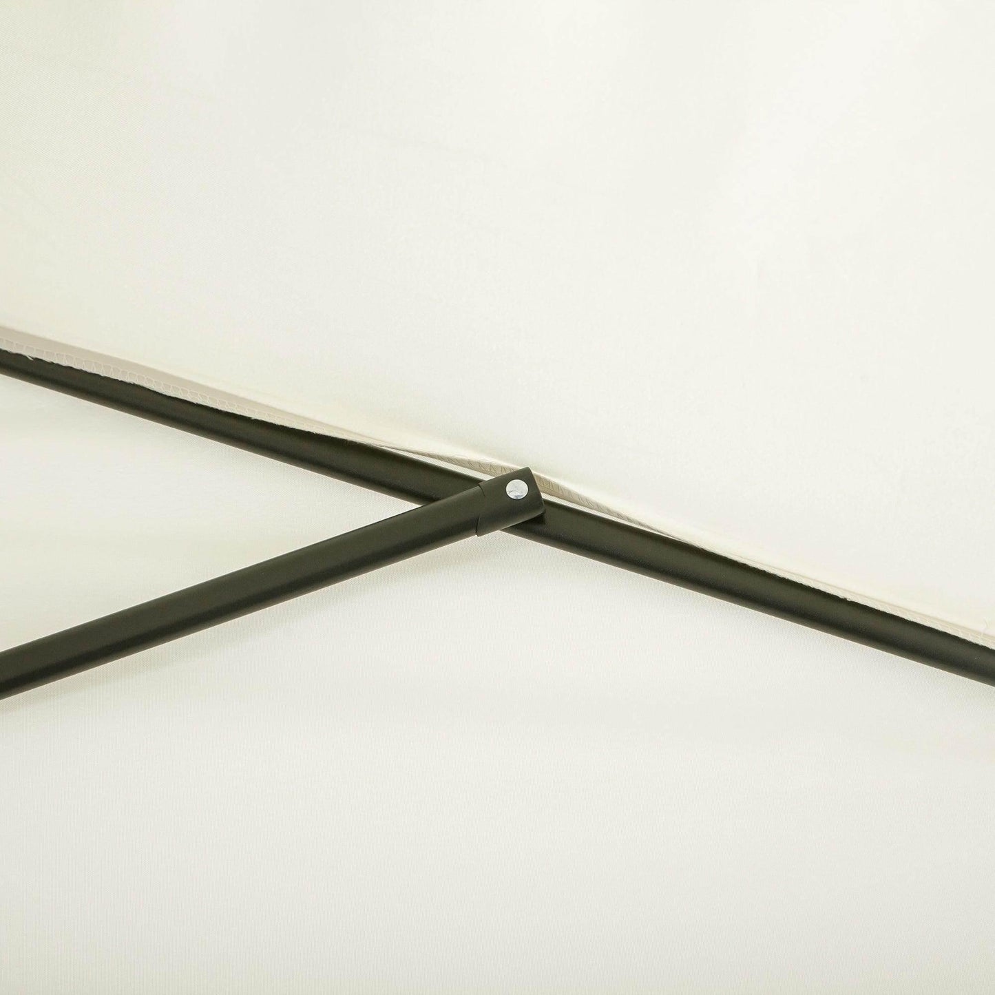 Outsunny Terrace Umbrella | Semi Round 2.3m | Beige | Crank Handle - ALL4U RETAILER LTD