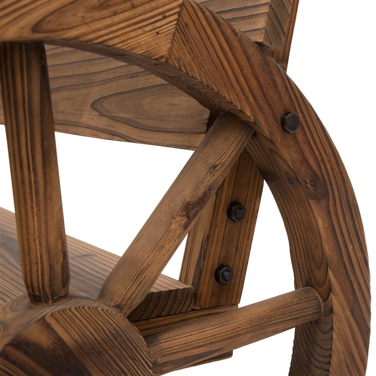 Outsunny Wooden Garden Bench 2 Seater Loveseat | Rustic Outdoor Chair - ALL4U RETAILER LTD