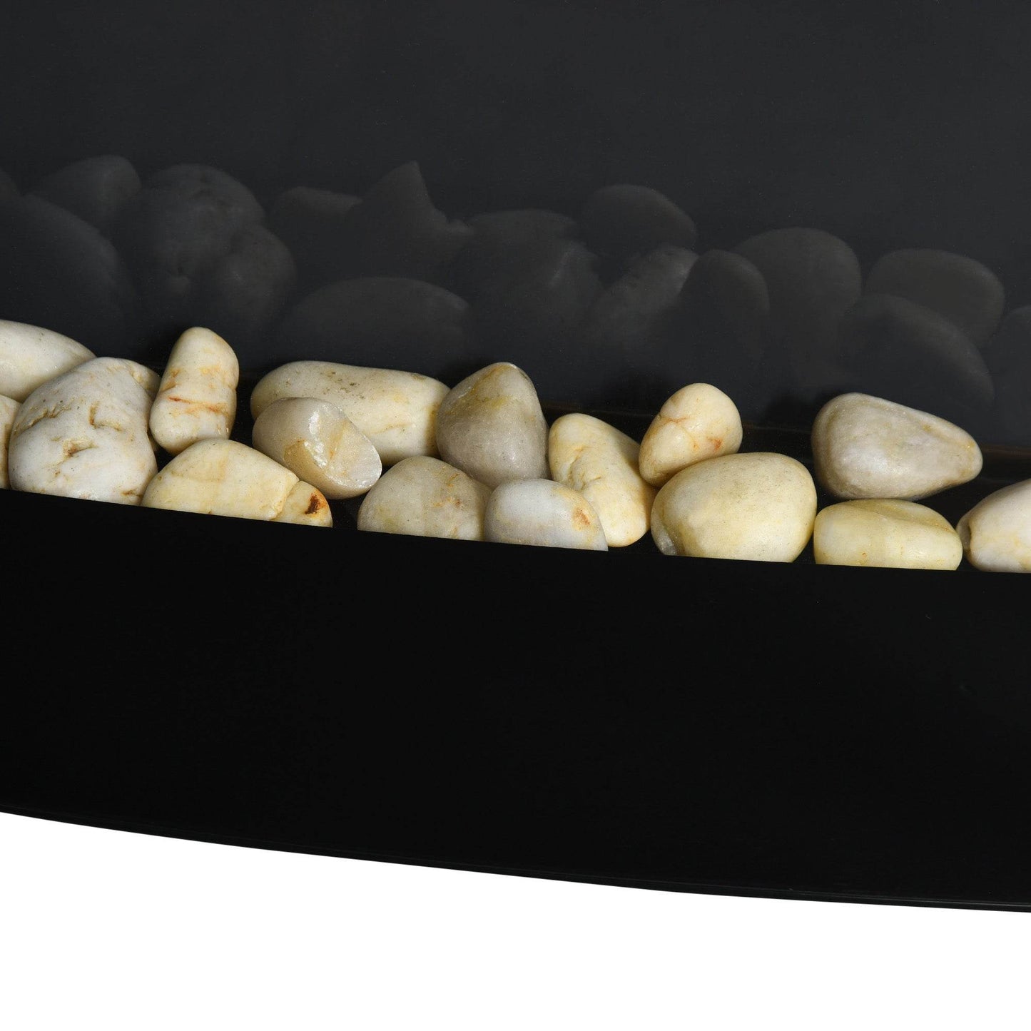 HOMCOM Curved Glass Wall-Mounted Electric Fireplace with 7-Color LED Ambient Lighting - 1000/2000W, 89.2cm x 48cm - ALL4U RETAILER LTD