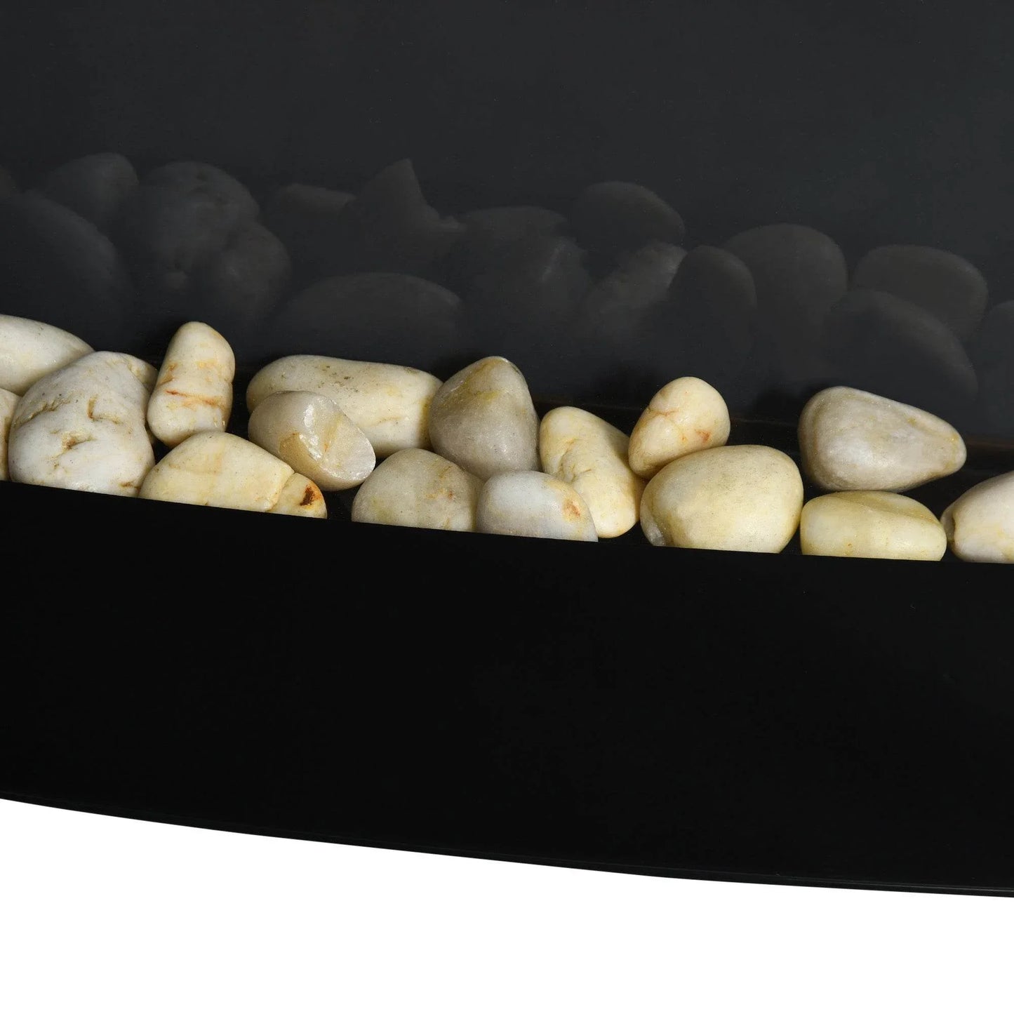 HOMCOM Curved Glass Wall-Mounted Electric Fireplace with 7-Color LED Ambient Lighting - 1000/2000W, 89.2cm x 48cm - ALL4U RETAILER LTD