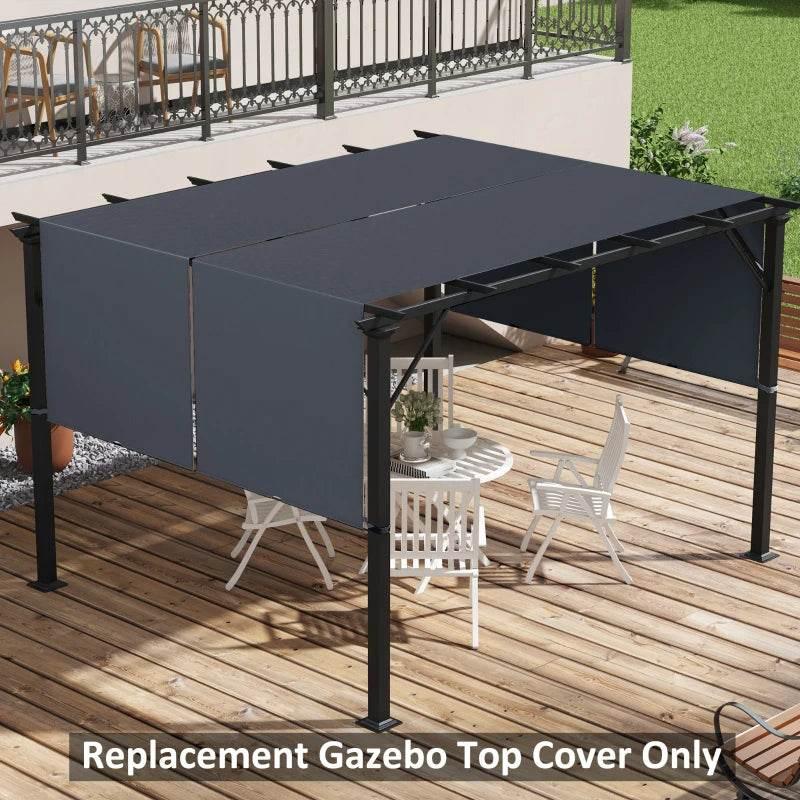 Dark grey pergola replacement canopy top cover, UV-shield shade panel
