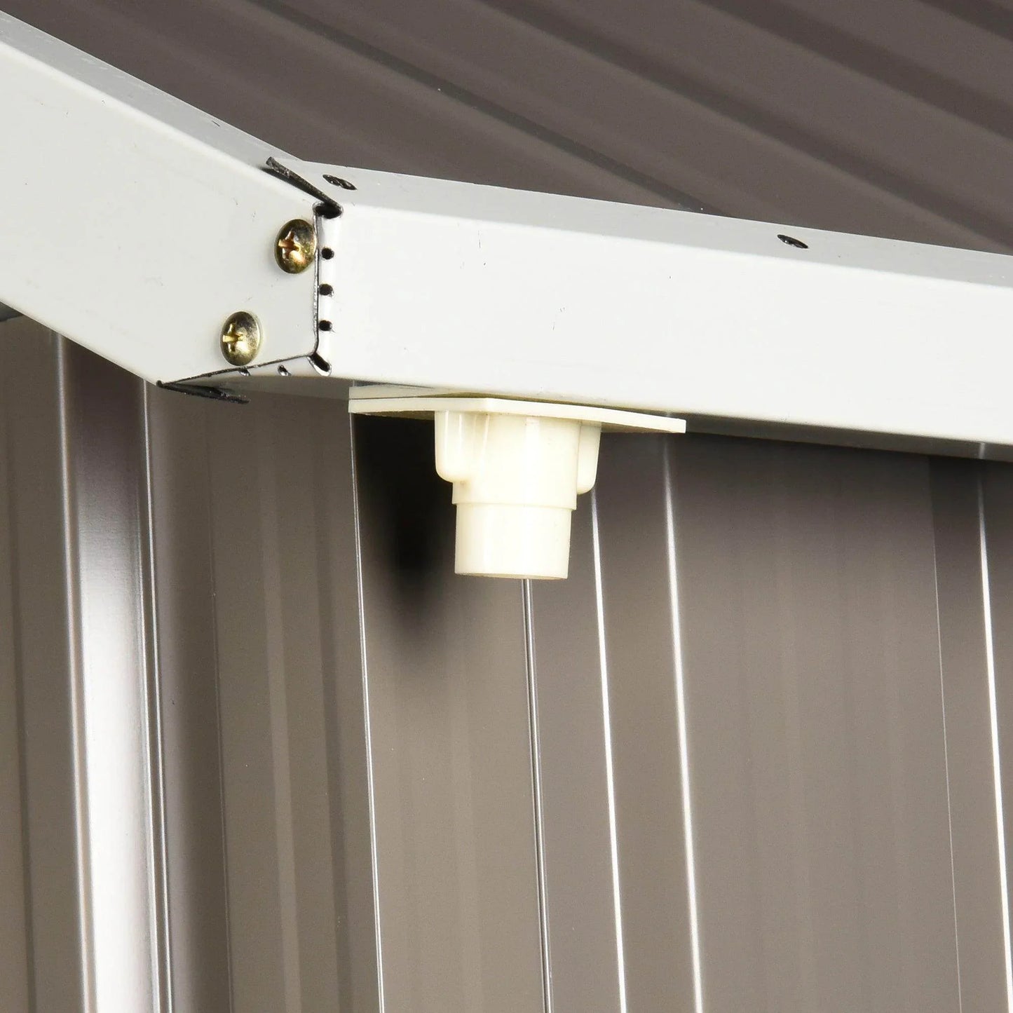 Outsunny 8 x 6 ft Galvanised Garden Shed, Outsoor Metal Storage Shed with Double Doors Window Air Vents for Patio, Lawn, Grey - ALL4U RETAILER LTD