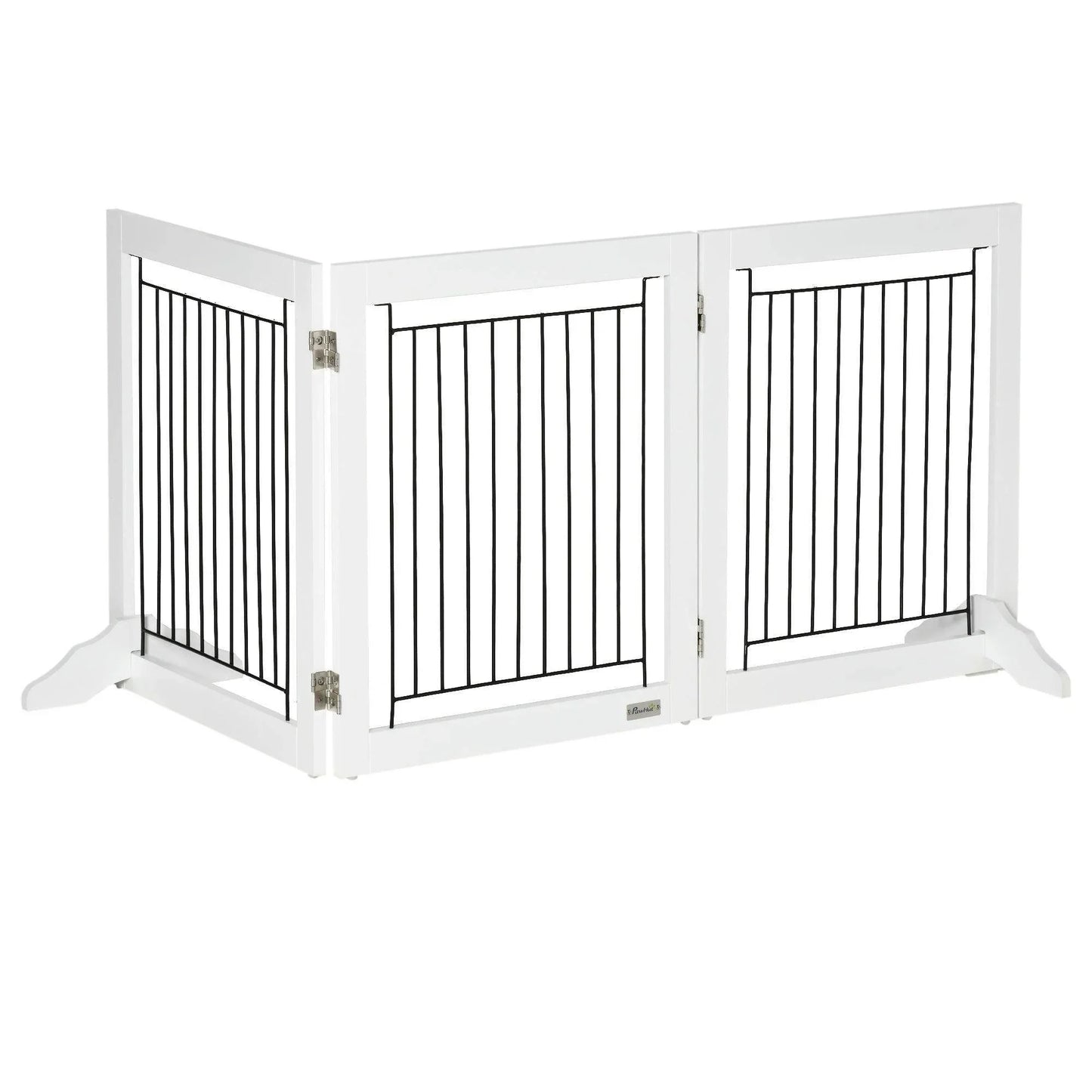 PawHut Pet Gate: Foldable Dog Fence with Support Feet - ALL4U RETAILER LTD