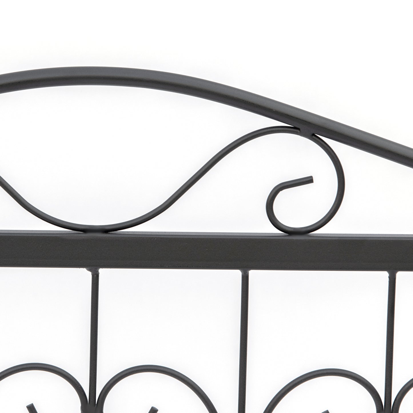 Outsunny 8 Piece Decorative Garden Picket Fence Panels Rustproof Metal Wire Border Edging for Flower Beds Black