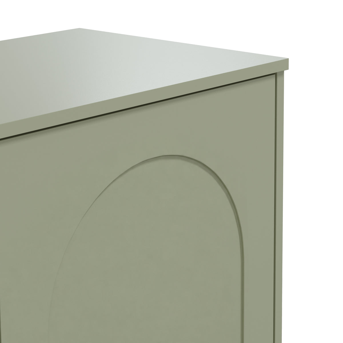 HOMCOM Tall Bathroom Storage Cabinet with Drawer and Arched Doors Light Green