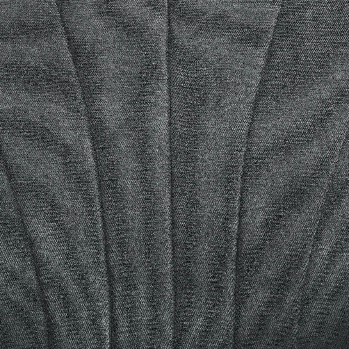 Close-up of textured grey fabric on high-back chair backrest