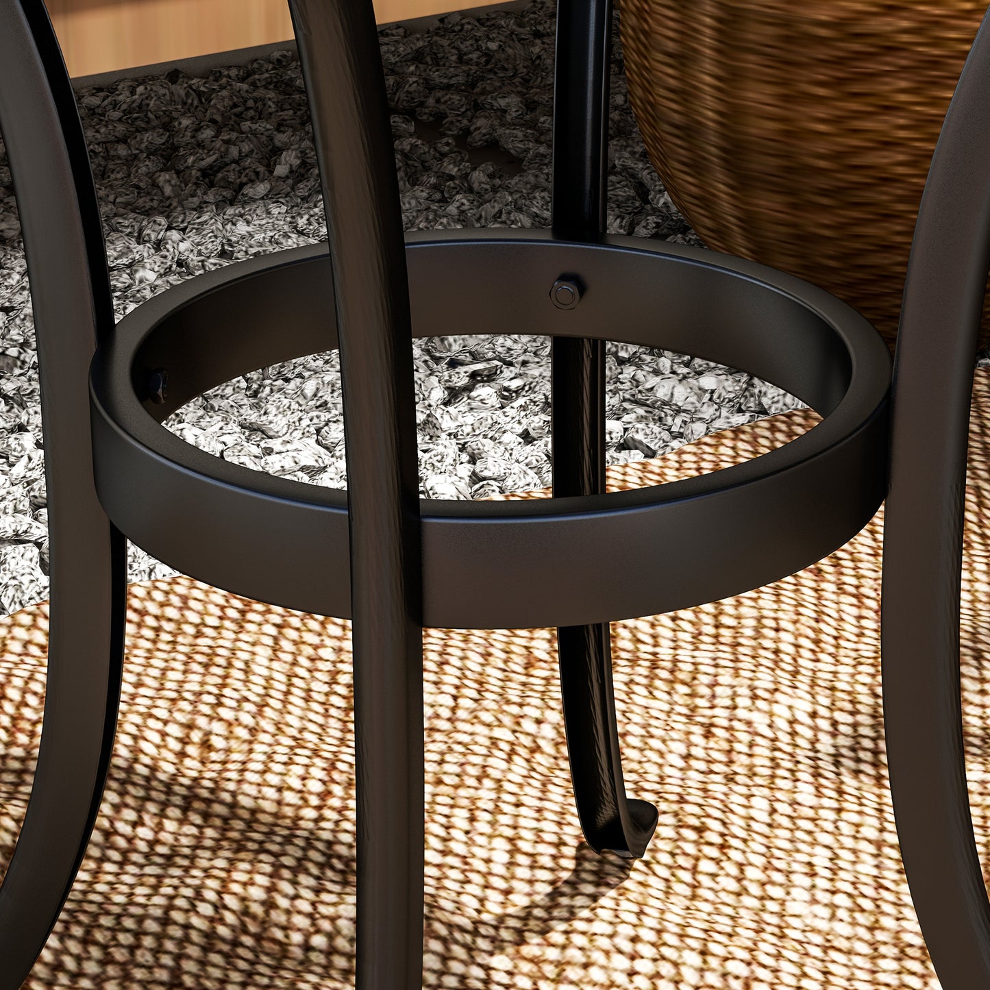 Outsunny Outdoor Garden Table Cast Aluminium Patio End Table With Anti Slip Foot Pads 60 x 60 cm Black