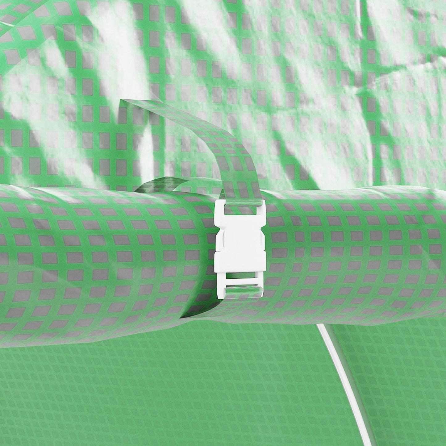 Outsunny 300 x 195cm Walk-In Greenhouse Polytunnel - Green - ALL4U RETAILER LTD