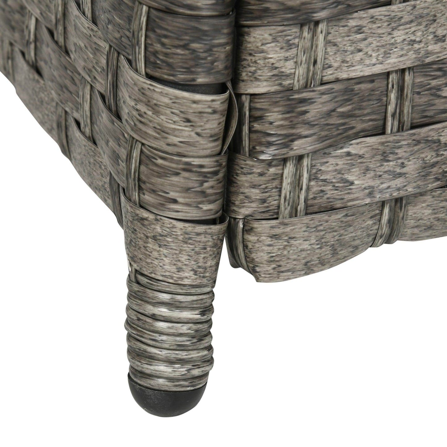 Outsunny 7 Pieces Rattan Garden Furniture Set w/ 50,000 BTU Gas Fire Pit Table - ALL4U RETAILER LTD