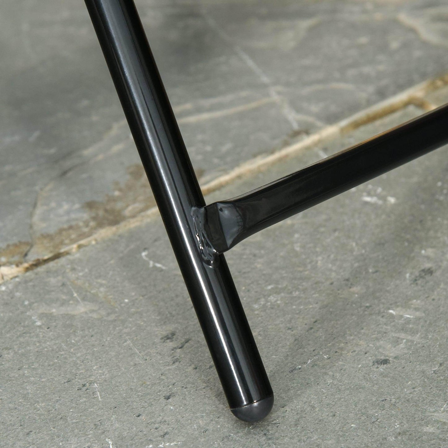 Outsunny Folding Garden Table Round Foldable Table with Safety Buckle Black - ALL4U RETAILER LTD