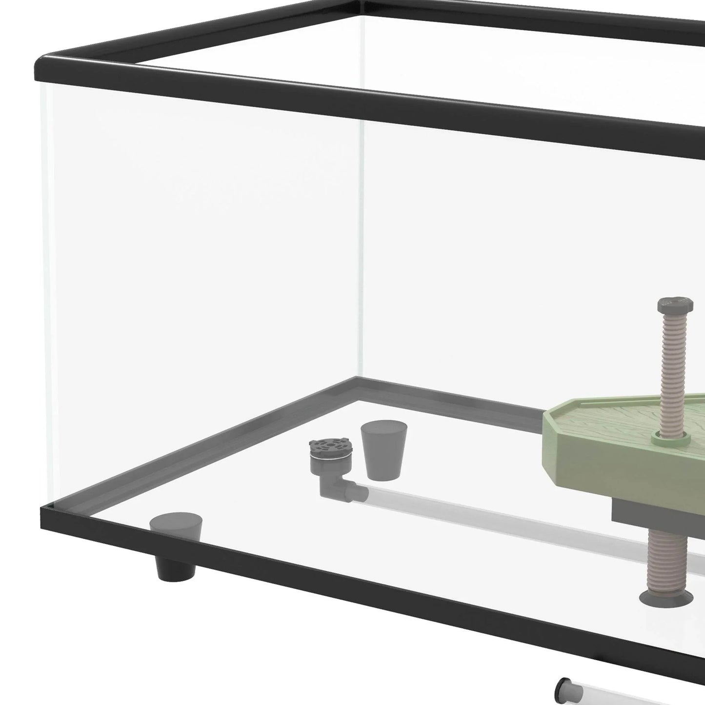PawHut 50L Glass Turtle Aquarium with Basking Area and Easy-Drain System - ALL4U RETAILER LTD