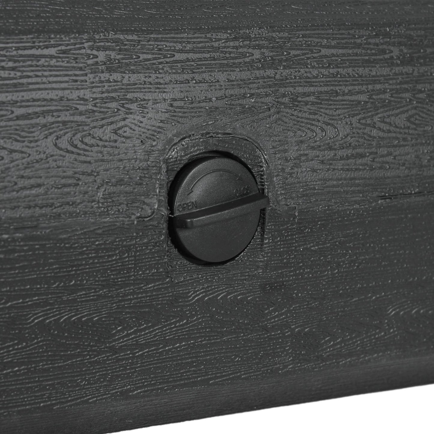 Outsunny 40kg Square Umbrella Parasol Base with Wood Effect, Plastic Umbrella Stand for Outdoor Patio Umbrella, Black - ALL4U RETAILER LTD