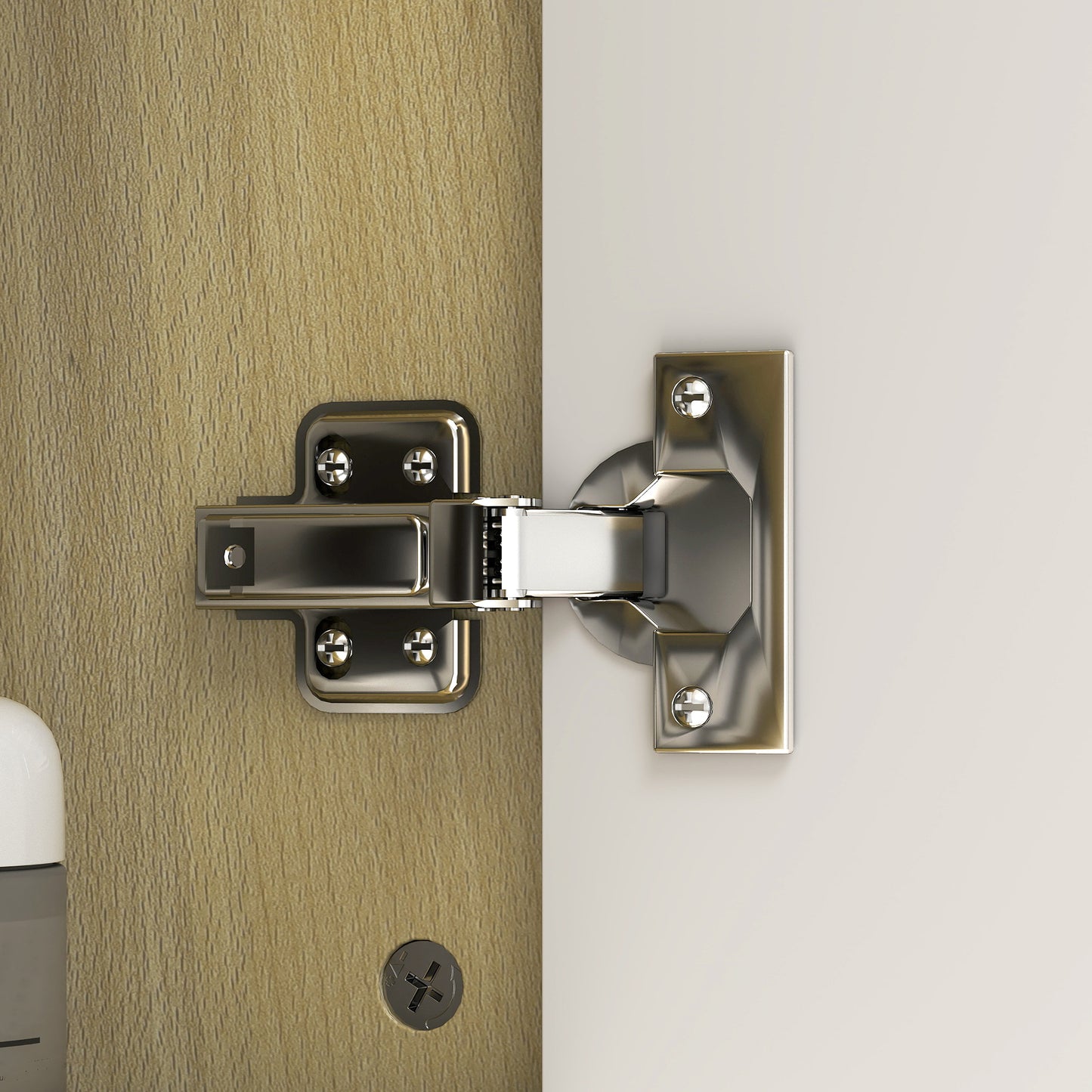 HOMCOM Bathroom Mirror Cabinet With Open Shelves And Hidden Storage In Natural Wood Finish