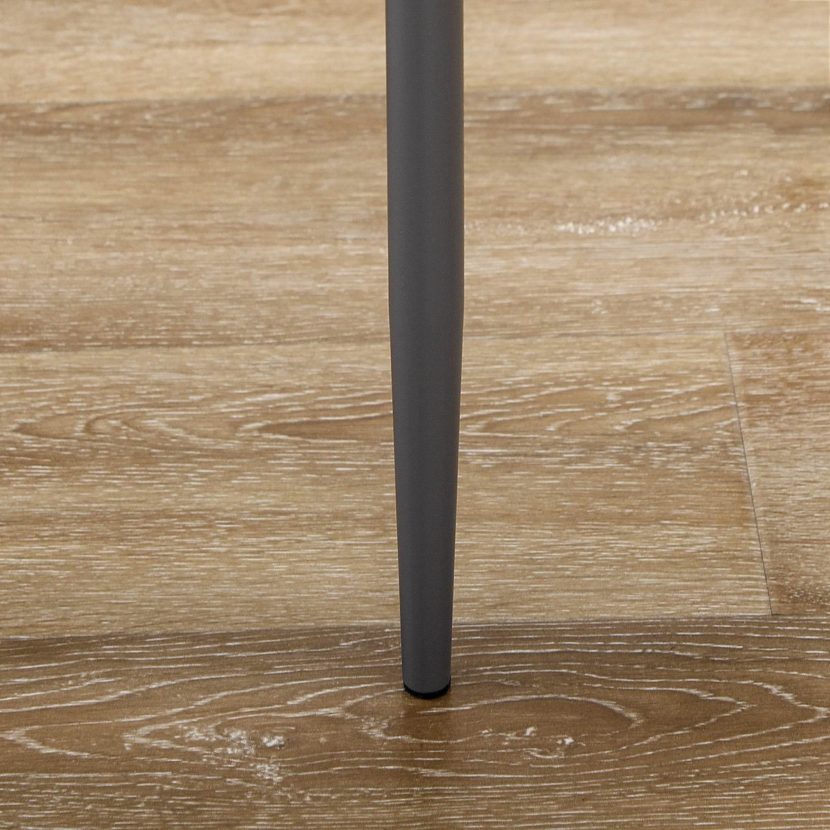 Grey metal table leg with square base