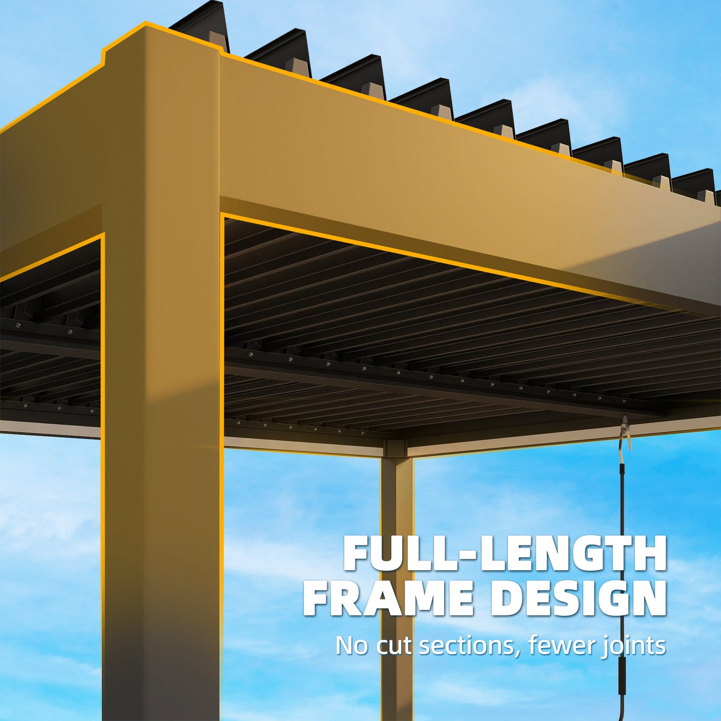 Outsunny 3 x 3 M Louvered Pergola With LED Lights Aluminium Patio Gazebo Dark Grey