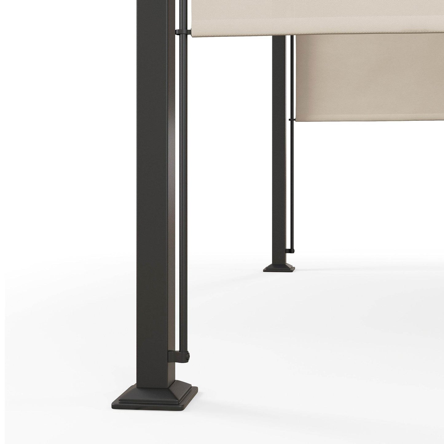 Outsunny Adjustable Canopy Outdoor Pergola Gazebo - 3x3m Waterproof Metal Frame in Beige - ALL4U RETAILER LTD