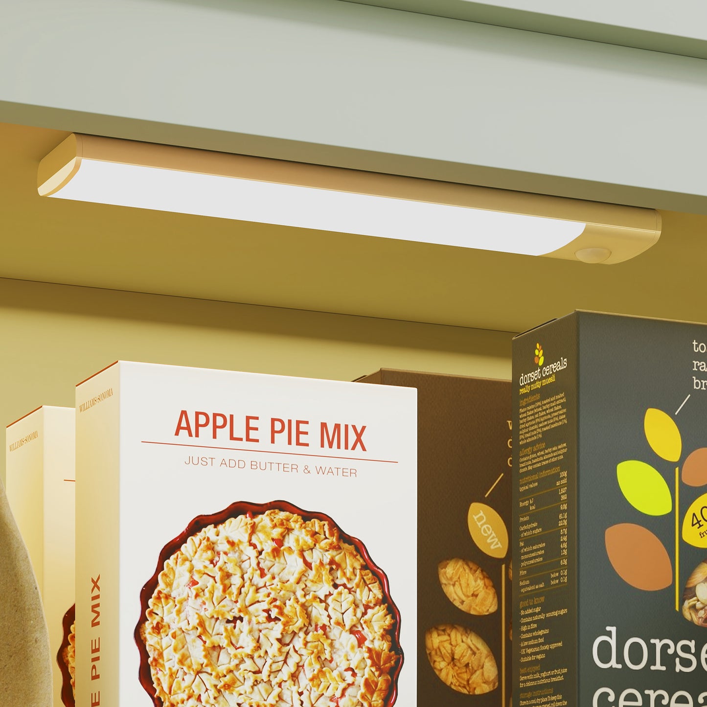 HOMCOM Tall Pantry Cupboard With Motion Sensor LED Light Green Cabinet With Adjustable Shelves And Three Colour Options
