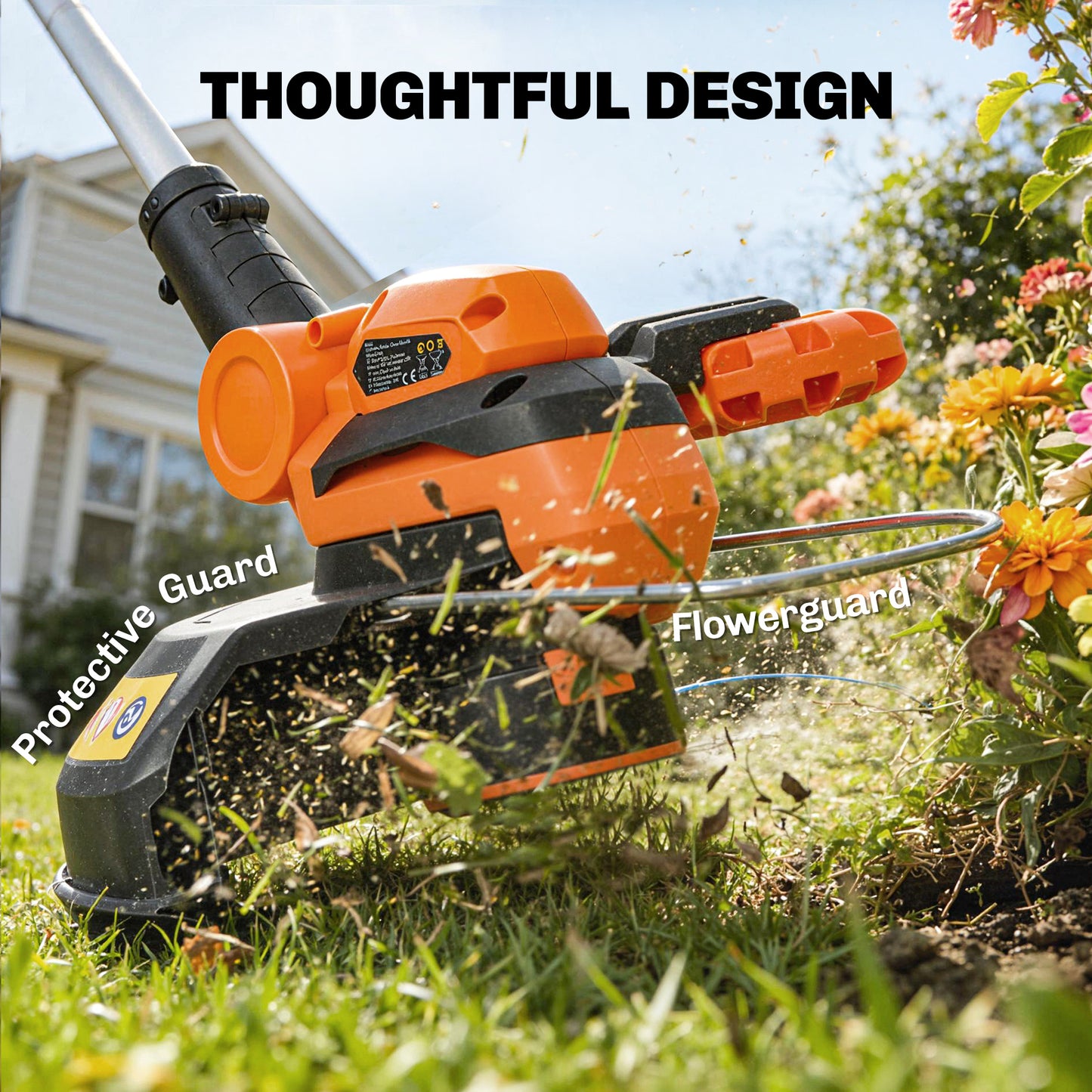 Outsunny Cordless Strimmer With Two 4.0Ah Lithium Batteries And Charger 2 In 1 Lightweight Grass Trimmer And Lawn Edger