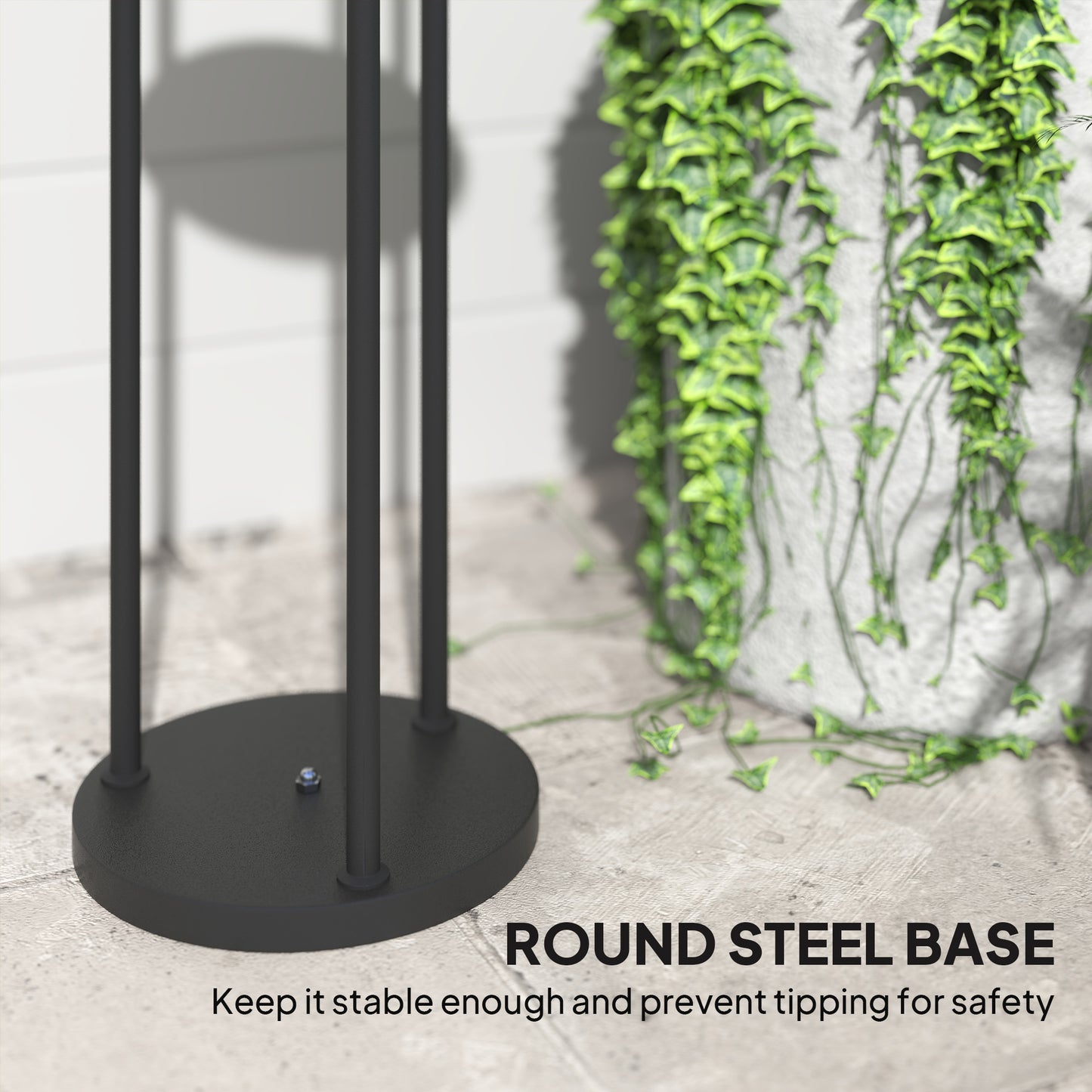 Outsunny Boho Rattan Floor Lamp With Shelf Freestanding Solar Garden Light Auto On Off Grey