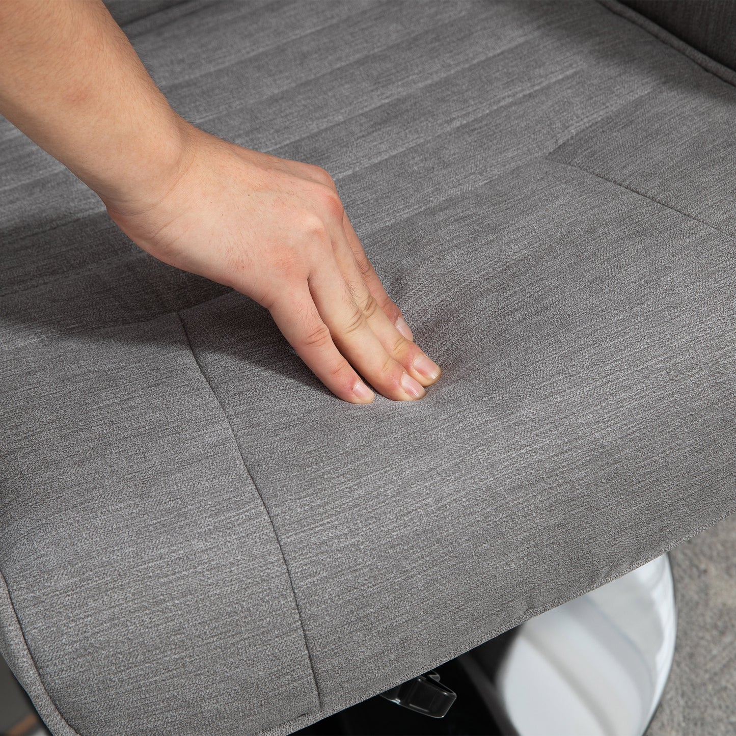 HOMCOM Swivel Recliner Chair With Footstool Velvet Upholstered Armchair With Ottoman Grey