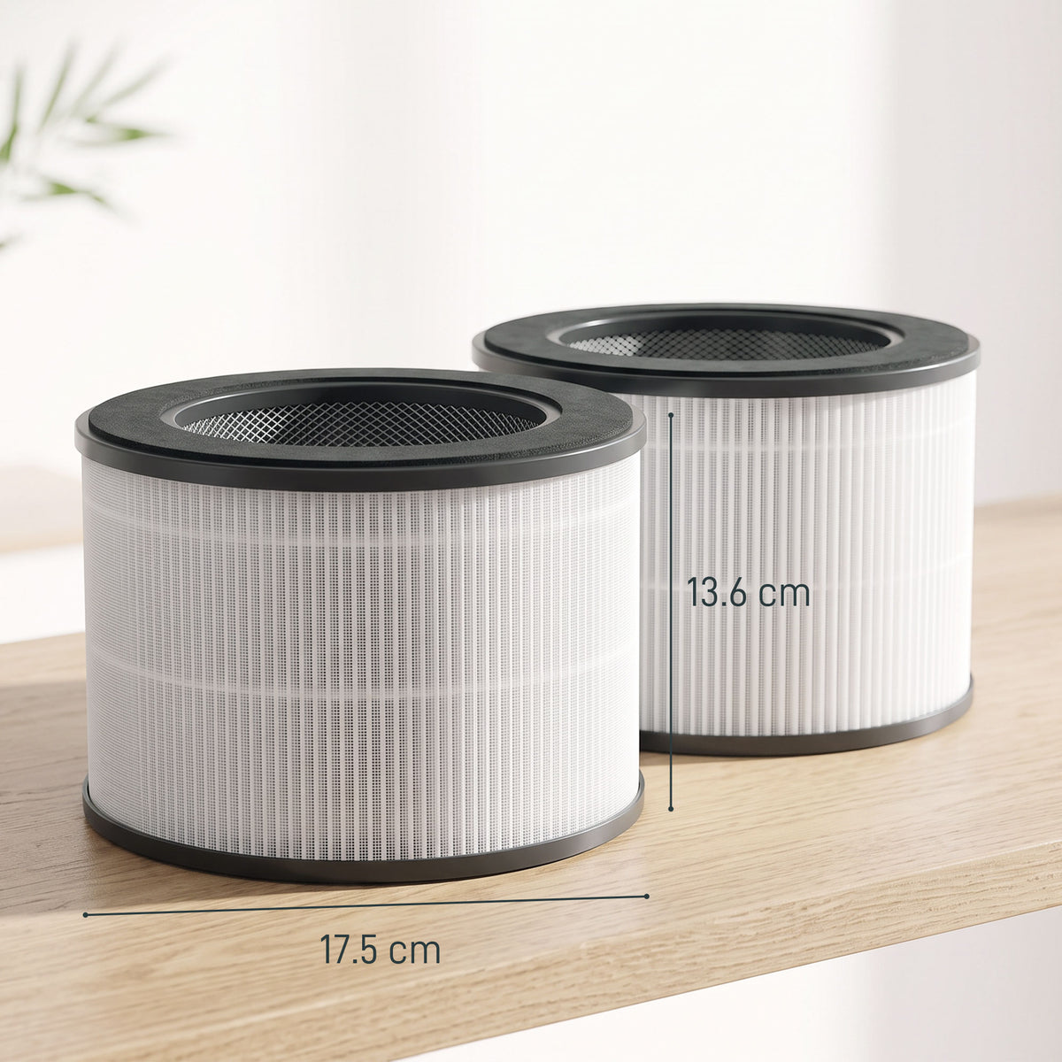 HOMCOM H13 HEPA Replacement Filter for Air Purifier with Activated Carbon 2 Pack