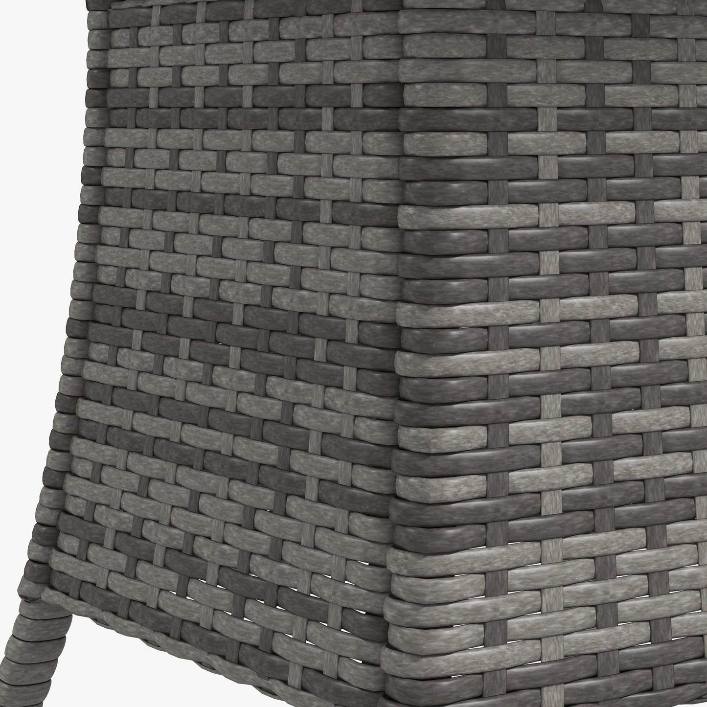 Outsunny 70cm PE Rattan Outdoor Dining Table, Patio Table with Wood-plastic Composite Top for Balcony, Garden, Grey - ALL4U RETAILER LTD