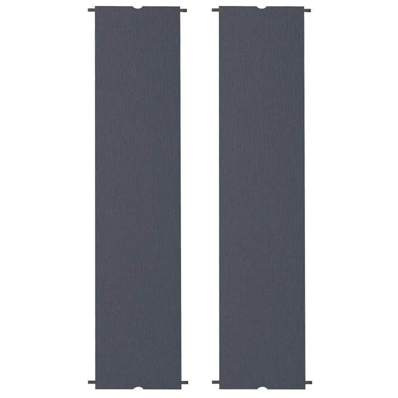 Pair of dark grey pergola canopy panels with reinforced corner grommets