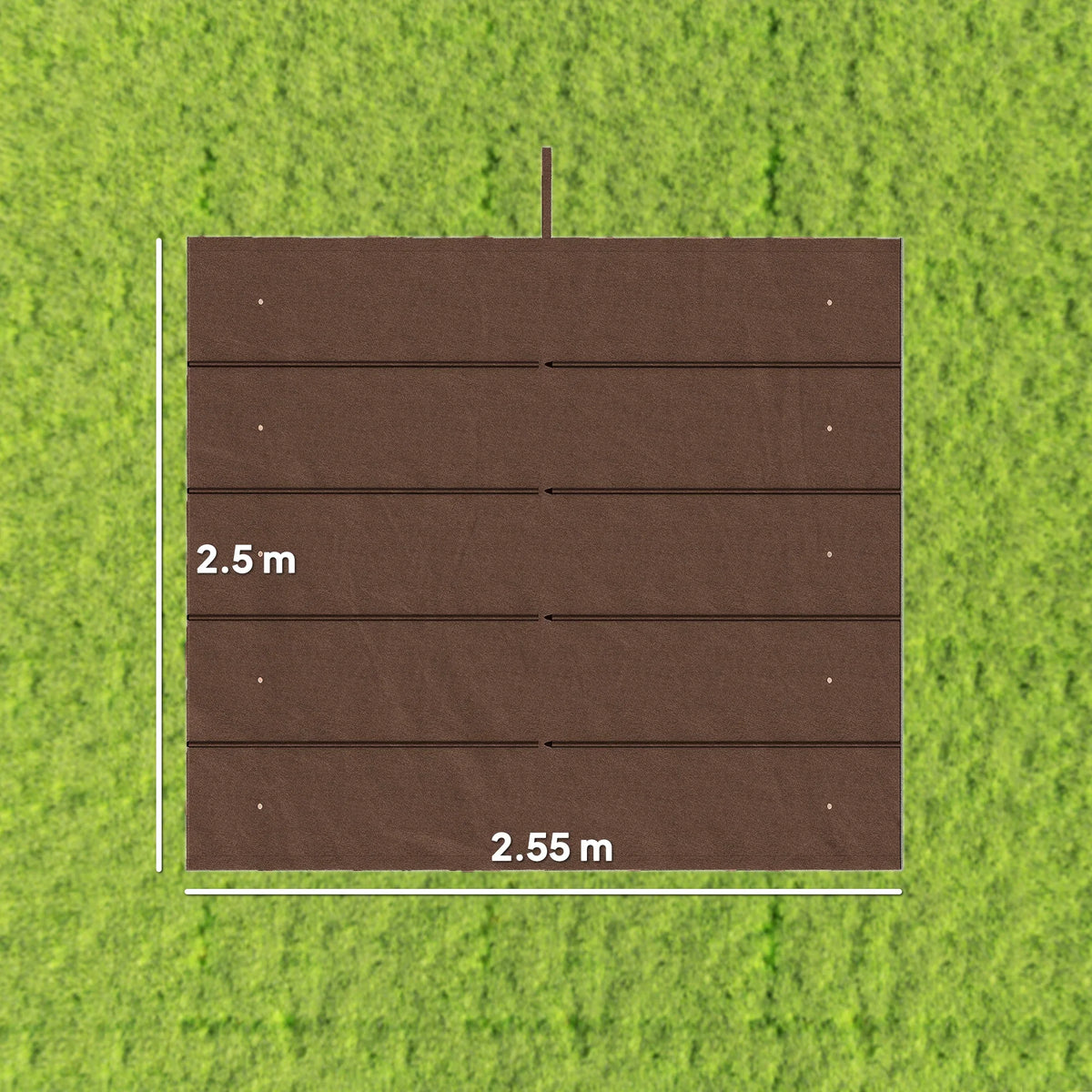 Brown canopy fabric panel for retractable pergola, 2.55 x 2.5 m