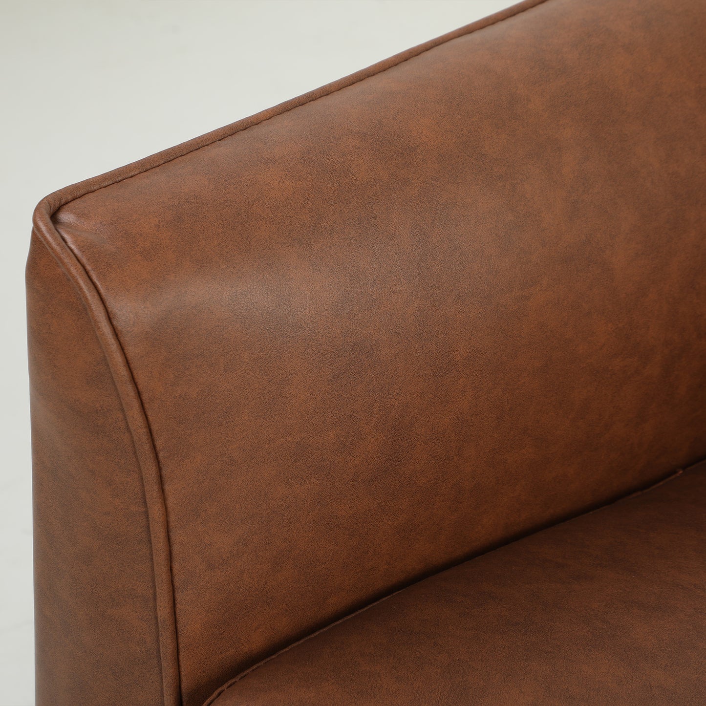 HOMCOM 2 Seater Sofa 132 Cm Modern Small Sofa With Solid Wood Legs And 2 Pillows For Small Space Brown