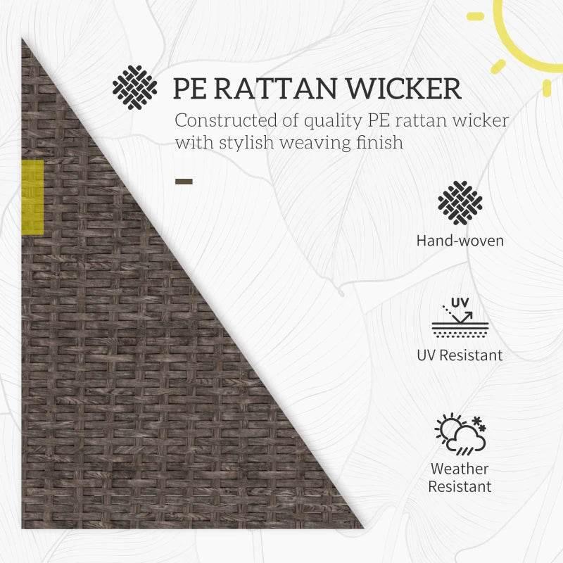 Brown PE rattan wicker panel with tight hand-woven grid pattern