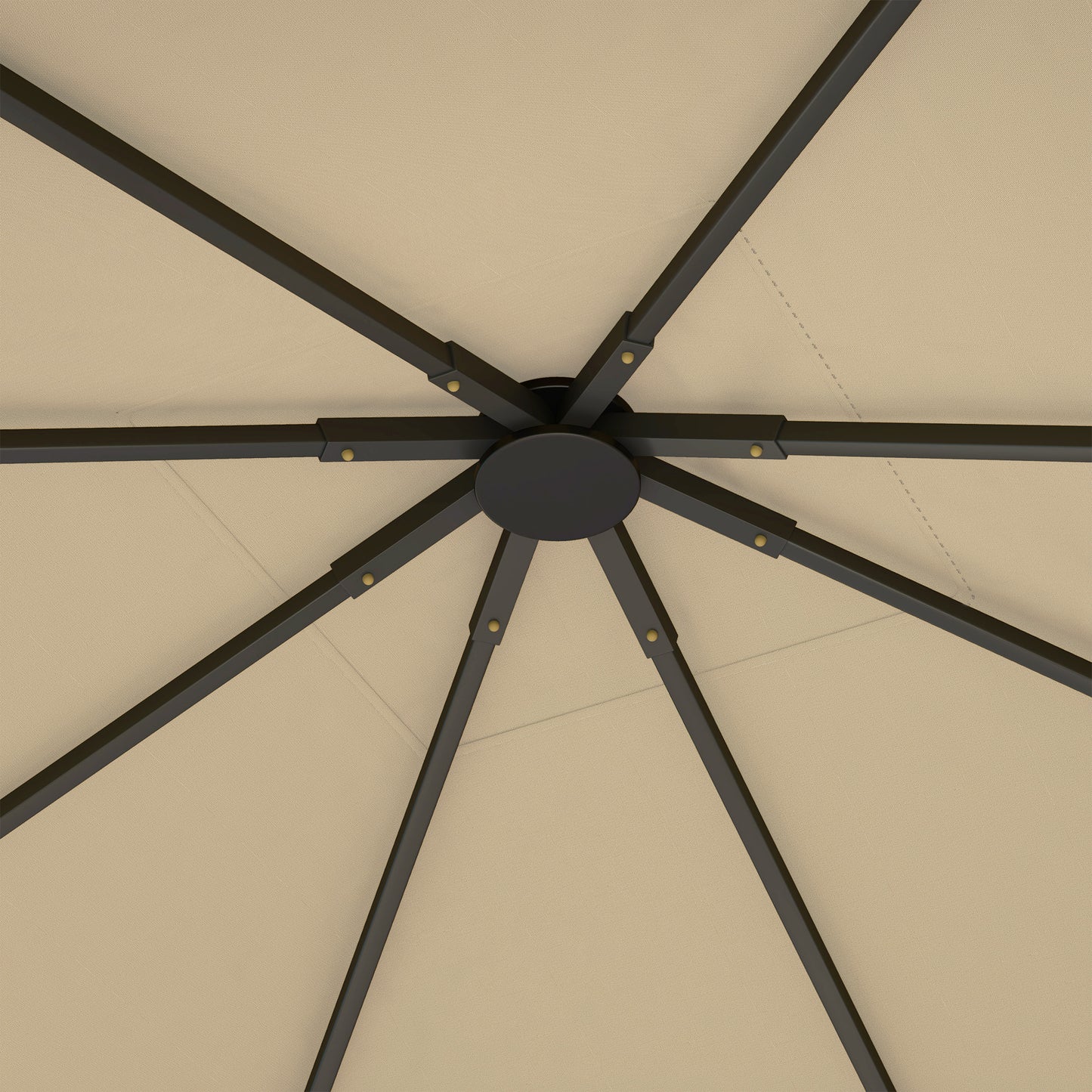 Outsunny 3x3m Gazebo Replacement Canopy Top Beige With Drain Holes UPF30 Water Resistant PVC Coating Top Cover Only