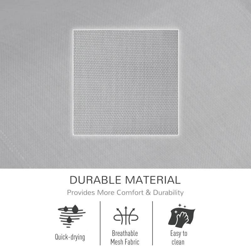 Grey breathable mesh fabric panel for outdoor rocking sun lounger, durable
