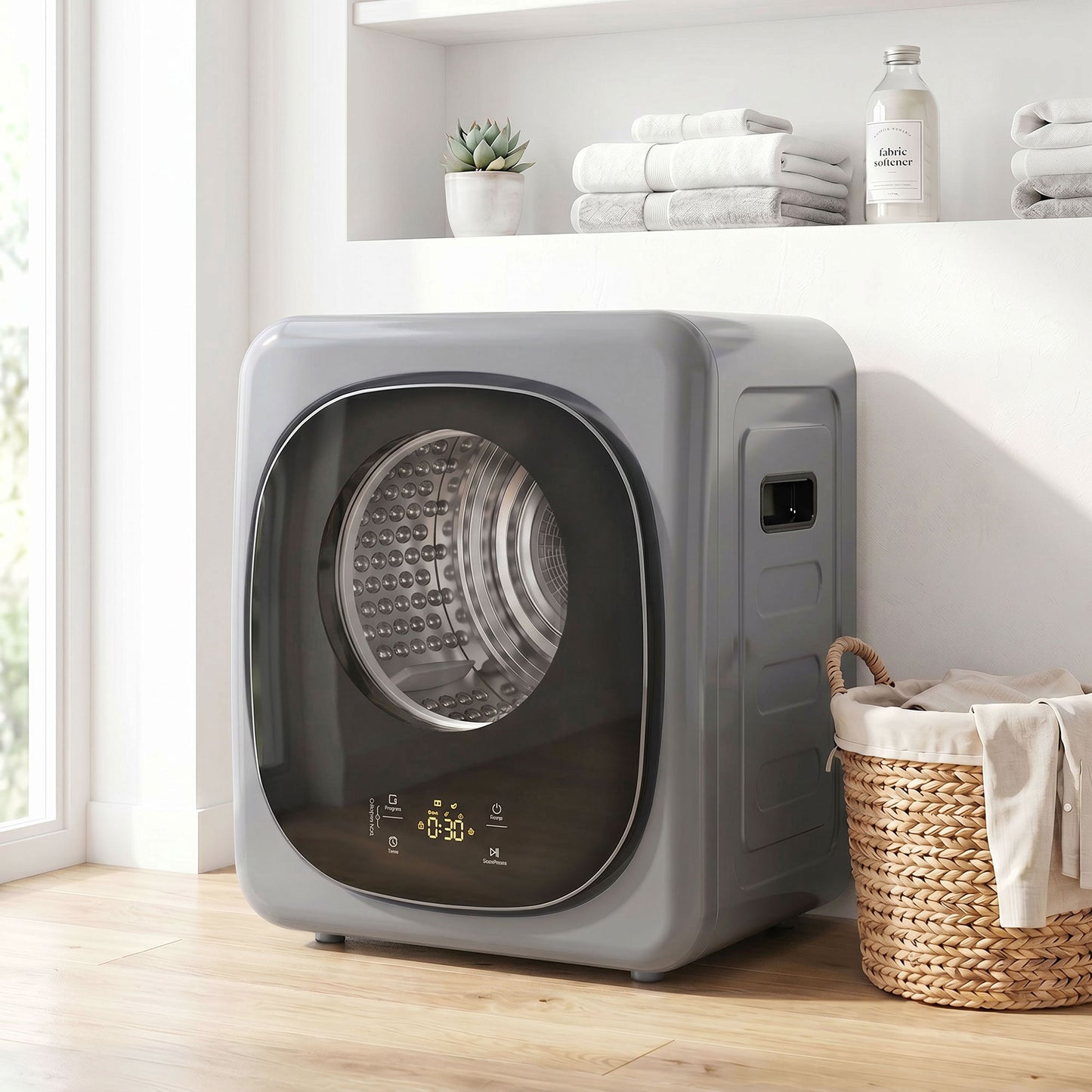 HOMCOM 4kg Vented Tumble Dryer 5 Drying Modes 800W Compact Freestanding Front Tumble Dryer Silver