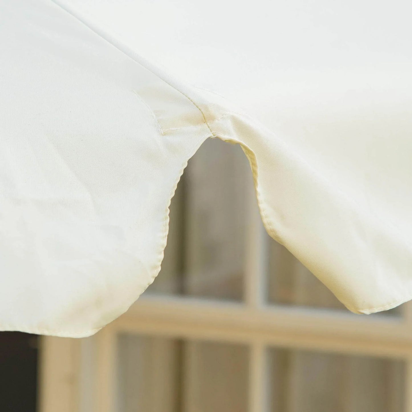 Outsunny 3.3(m) Patio Umbrella, Garden Parasol, Outdoor Sun Shade Canopy with 8 Bamboo Ribs, Ruffles and Wood Pole, Beige - ALL4U RETAILER LTD