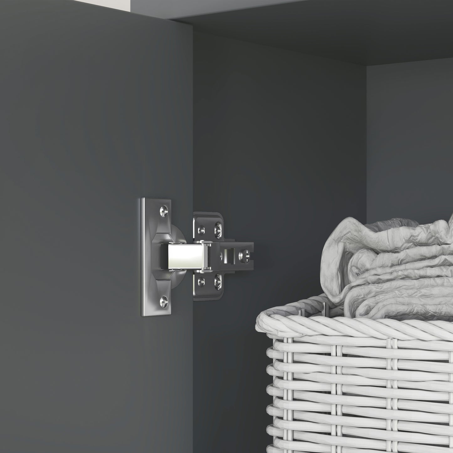 HOMCOM Tall Bathroom Storage Cabinet With MDF Triamine Board And Waterproof Sticker Matte Grey