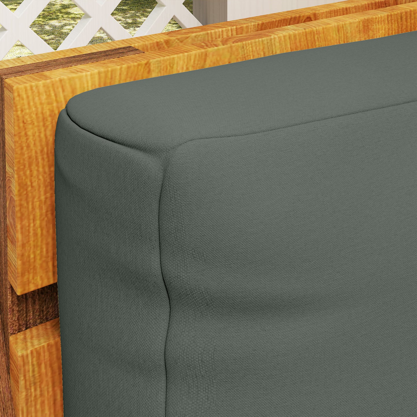 Outsunny Two Piece Seat Pallet And Back Cushions Charcoal Grey 120x80 Cm Seat Cushion 120x45 Cm Back Cushion