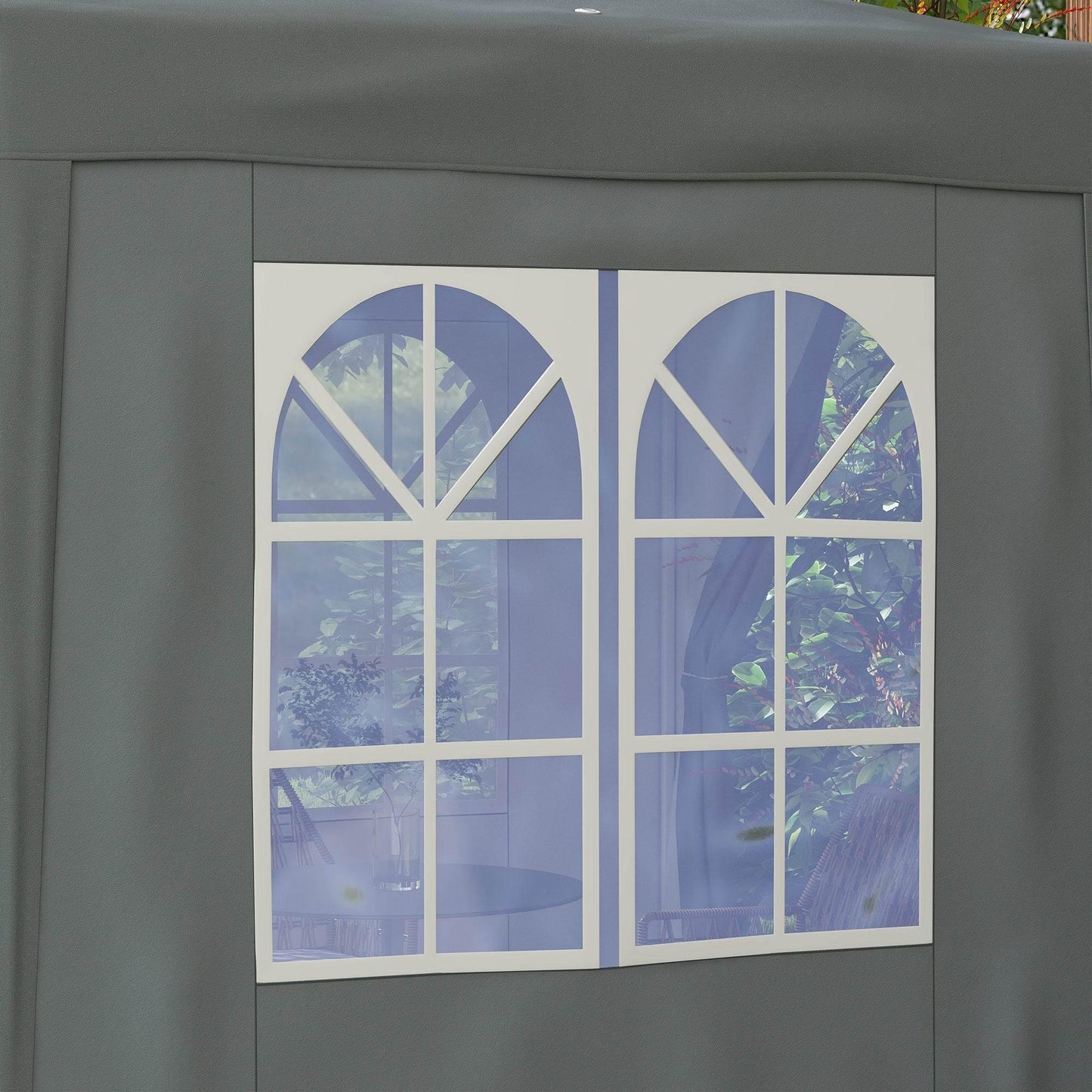 Outsunny 2x2m Grey Pop-Up Gazebo with Carrying Case, Removable Walls and Windows for Outdoor Events - ALL4U RETAILER LTD