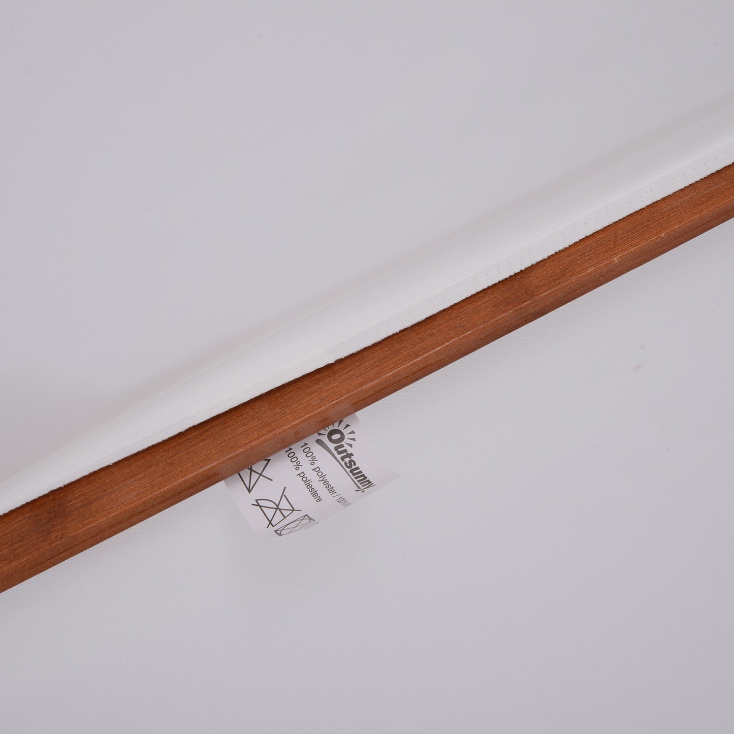 Outsunny 2.7m Elegant Wooden Frame Parasol Umbrella With Poplar Wood Canopy And Eight Bamboo Ribs
