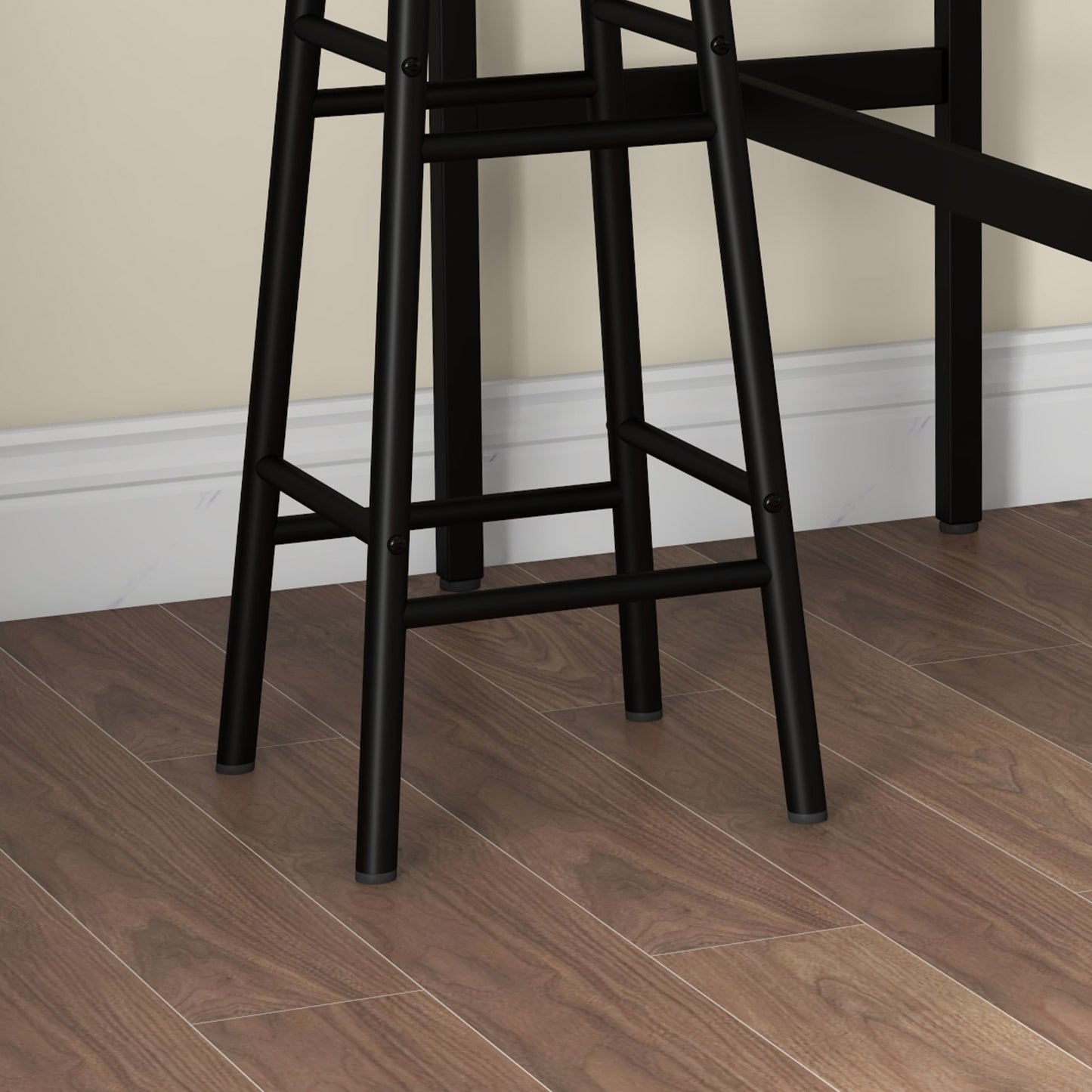 HOMCOM 3 Piece Bar Table Set With 2 Stools Industrial Grey Dining Table And Chair Set