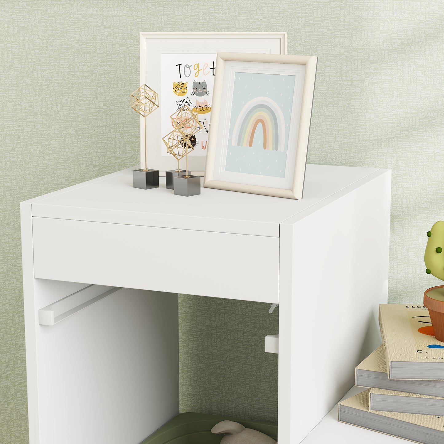 Aiyaplay Three Layer Toy Storage Organiser For Kids Ages 3 To 8 With Removable Bins Green