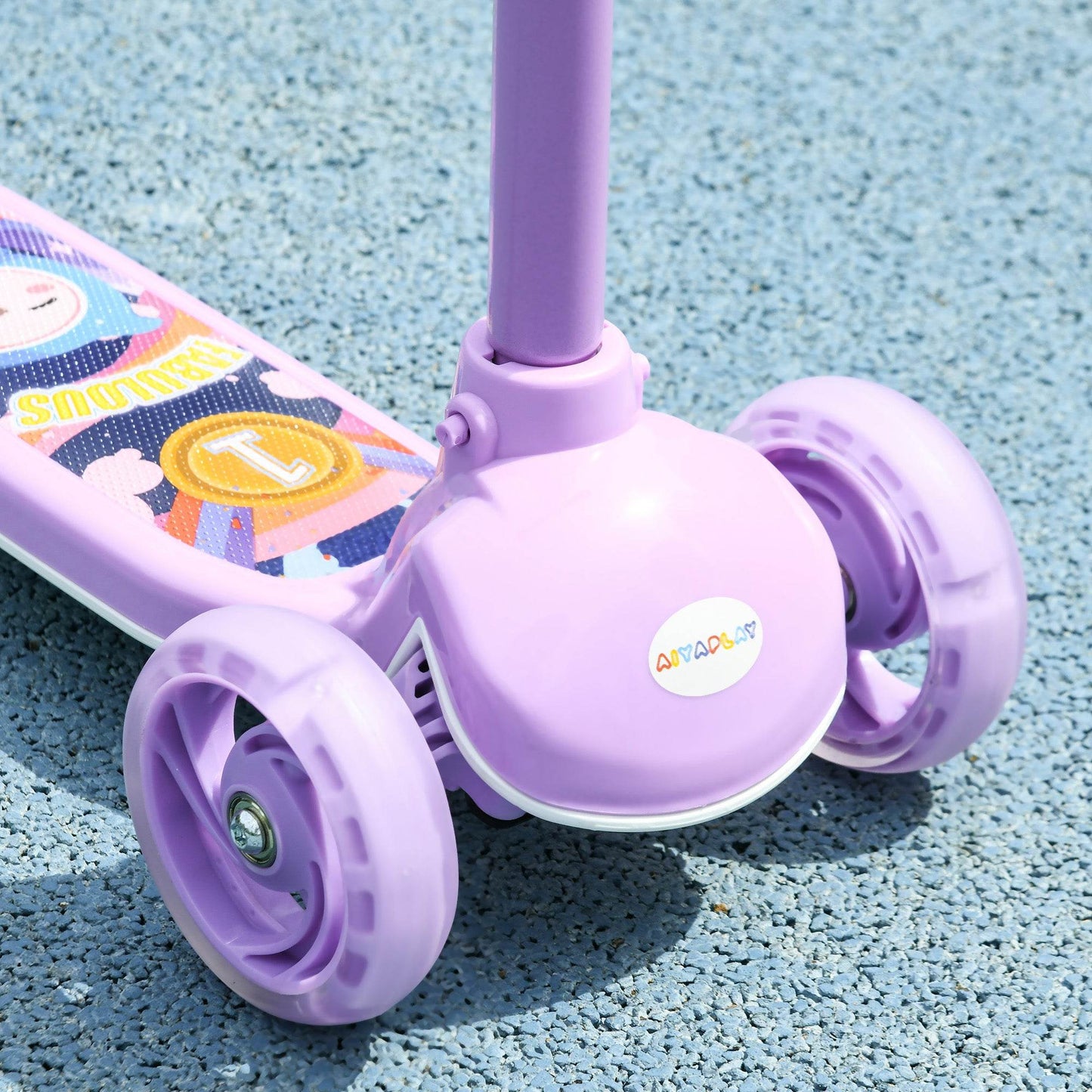 AIYAPLAY Adjustable Height 3-Wheel LED Scooter for Kids Ages 2-6 - Purple - ALL4U RETAILER LTD