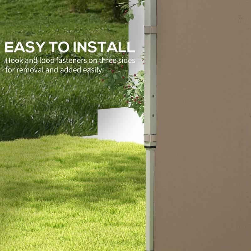 Outsunny Gazebo Side Panels - 2 Pack Replacement for 3x3m or 3x6m Pop Up Gazebo with Zipped Doors - Beige - ALL4U RETAILER LTD