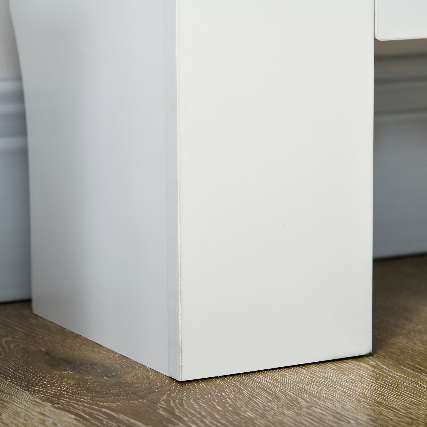 HOMCOM Set of 2 MDF Extendable Radiator Covers with Cabinet Shelving for Home Office White Slatted Design