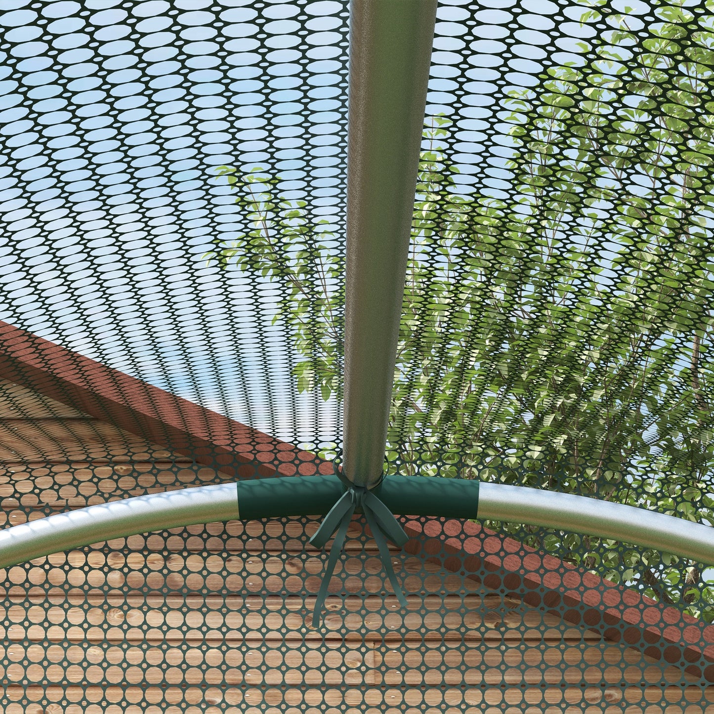Outsunny 120 x 120cm Mini Polytunnel Greenhouse With Galvanised Steel Frame And Mesh Cover