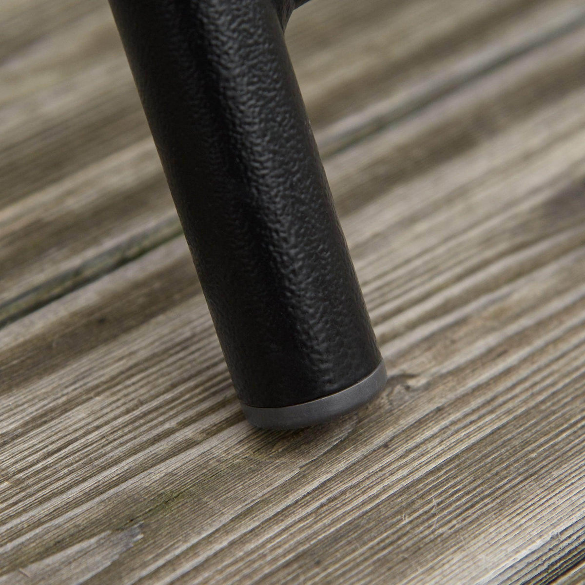 Black metal chair leg with textured non-slip base