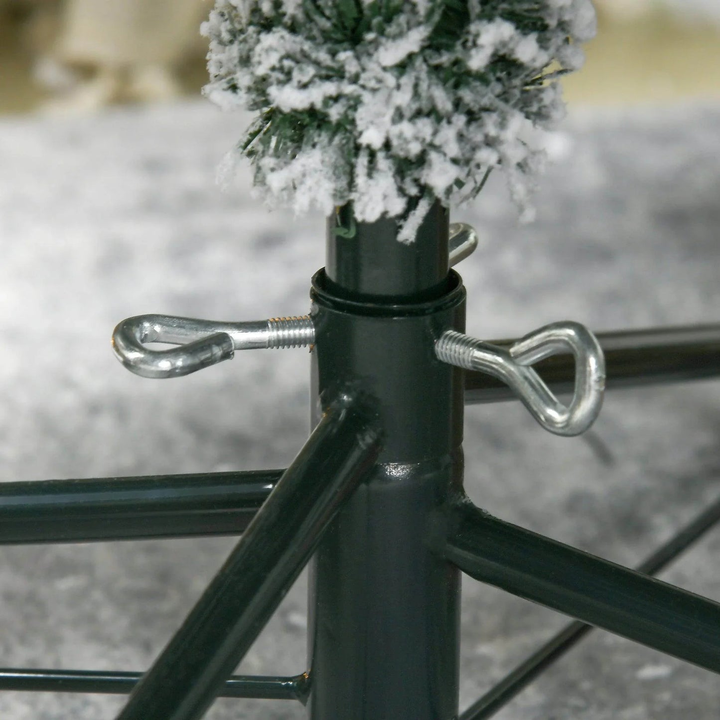 HOMCOM Frosted Artificial Snow Christmas Tree, LED Lights, Steel Base - ALL4U RETAILER LTD