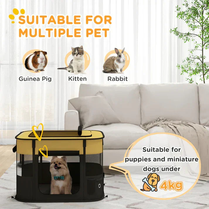 Portable pet playpen for small dogs, kittens, rabbits, and guinea pigs under 4kg, ideal for home use