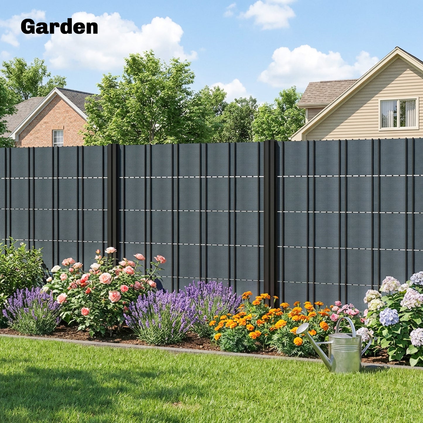Outsunny Privacy Garden Screen Fence Set 2 Pieces UV Resistant Waterproof Windbreak Fencing 35m By 19cm Grey